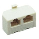 ADATTATORE SDOPPIATORE TELEFONICO RJ11 DA 1 SPINA 6/4 A 2 PRESE 6/4