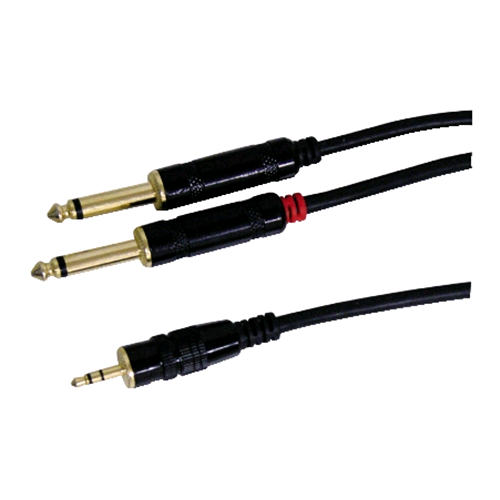 CAVO AUDIO  PROFESSIONALE SPINA 3,5MM STEREO / 2 SPINE 6,3MM MONO 1,8M