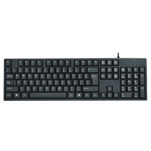 Tastiera standard con connessione USB e tasti FN + 12 tasti di accesso rapido multimediale.