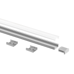 KIT Profilo Alluminio U Diffusore opale per montaggio a plafone o in appoggio, può alloggiare strip LED IP20 o IP65 (verificare misure ed ingombri effettivi).