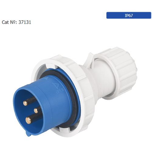 SPINA CEE 1P+N+T 230 AZZURRA INDUSTRIALE 16A IP67 ELMARK HTN 0131