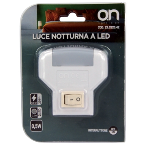 23022042 - Luce Notturna LED 1W ideale per la camera dei bambini o comunque  in tutti i locali o zone in cui sia necessaria una piccola luce come  riferimento. Con spina 10A