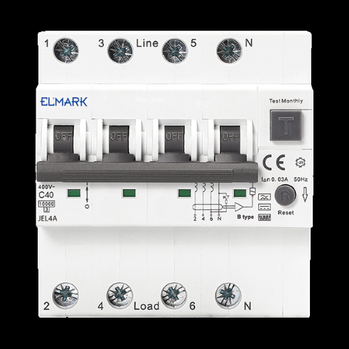 40215A - INTERRUTTORE MTD MAGNETOTERMICO DIFFERENZIALE 1+N 16A 6KA 30MA 2  MODULI - ELMARK