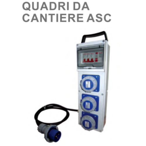 QUADRO CANTIERE DISTRIBUZIONE SPINA CEE16A 2P+T 3 PRESE CEE16A 2P+T CAVO 3X2.5 MM IP67 2MT