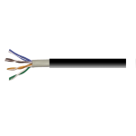 Cavo di rete Ethernet Cat.5e in bobina per installazioni fisse conformi al regolamento europeo sui materiali da costruzione (CPR - EU/305/2011 e 2016/364/UE). Confezione in scatola con easy-pull system. Doppia guaina in PVC e Polietilene per uso in estern