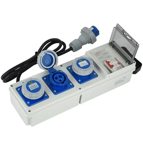 QUADRO CANTIERE DISTRIBUZIONE SPINA CEE16A 2P+T 3 PRESE CEE16A 2P+T CAVO 3X2.5 MM IP67 2MT