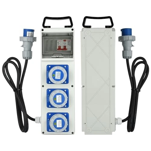 QUADRO CANTIERE DISTRIBUZIONE SPINA CEE16A 2P+T 3 PRESE CEE16A 2P+T CAVO 3X2.5 MM IP67 2MT