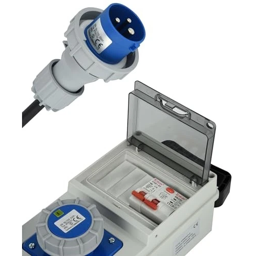 QUADRO CANTIERE DISTRIBUZIONE SPINA CEE16A 2P+T 3 PRESE CEE16A 2P+T CAVO 3X2.5 MM IP67 2MT