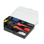 Kit composto di Pinza a crimpare e 1200 capicorda pre-isolati a puntale 7 colori, da 0,5 a 10 mm2