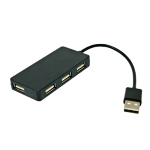 Hub USB 4 PORTE USB A Femmina USB 2.0 Nero