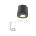 Plafoniera IP65 cilindrica GU10 Max 35W