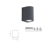 Applique IP65 GU10 Max 35W Antracite