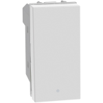 Pulsante con un contatto in scambio 10 A 250 Va.c. 1P (NO) / 1P (NC), illuminabile - 1 modulo - bianco