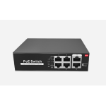 Switch di Rete PoE 4 porte PoE + 2 Uplink RJ45 Velocità fino a 100 Mbps su tutte le porte Fino 60W in totale per tutte le porte Larghezza di banda 1.2 Gbps Standard IEEE802.3af (PoE) / a (PoE+)