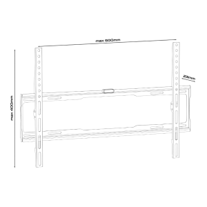 Supporto universale per flat-tv 32"-80" - kg 25 - 23mm spessore - fix UEL-3280/FIX