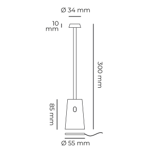 Lampada da tavolo ricaricabile Carta da zucchero 3W 250LM dimmerabile 3000K IP54