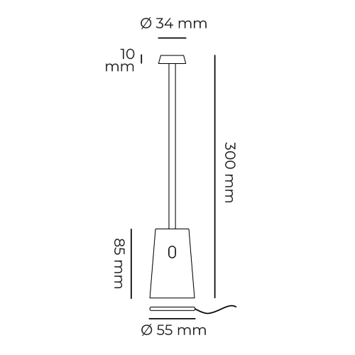 Lampada da tavolo ricaricabile Carta da zucchero 3W 250LM dimmerabile 3000K IP54