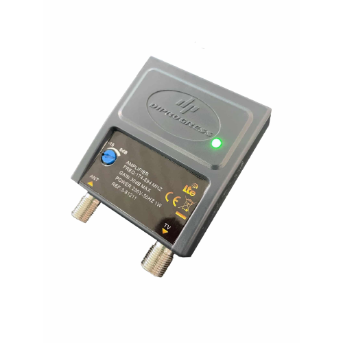 Amplificatore di linea 1 ingresso 1 uscita Regolazione del guadagno (guadagno massimo 30dB).Filtro LTE integrato, autoalimentato.MIGLIORA/POTENZIA IL SEGNALE