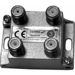 Partitori in pressofusione TV+SAT con connettori F divisore 3 vie TERRA passaggio DC su tutte le uscite.