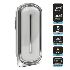 LAMPADA DI EMERGENZA 60LED 5W RICARICABILE ANTI BLACK-OUT 
