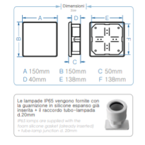 Lampada di Emergenza IP44 Quadrata 150x150x40mm SE 300Lm GEC200NM10SE44