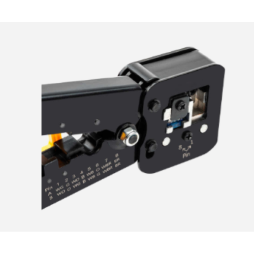 Pinza crimpatrice Tipo di cavo compatibile: EZ-RJ45, RJ11, RJ12, RJ22 Contiene lama per il taglio e la pelatura del cavo Compatibile con connettore CON300-CAT6-EZ, CON-300e cavi UTP5E-300 / UTP5E-300-H / UTP6E-300 / UTP6E-300-H