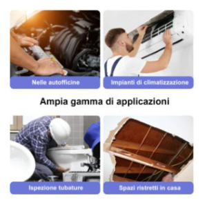 Endoscopio Digitale HD 2,4": perfetto per ispezioni dettagliate, questo dispositivo offre un display IPS HD chiaro e una sonda semirigida da 5 metri. Con una messa a fuoco fissa a 8 cm e protezione IP67, è ideale per ambienti umidi e spazi difficili da ra