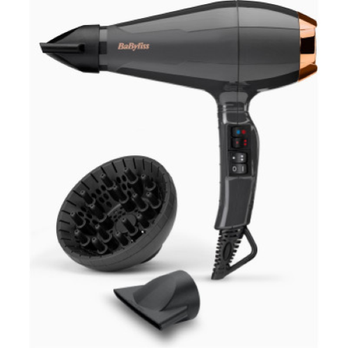 PHON Asciuga capelli 2200 W Nero Potenza: 2200 W Motore AC professionale Velocità dell'aria: 115 km/h ionizzazione ceramica 2 livelli di controllo della temperatura 2 livelli di velocità Pulsante aria fredda 2 concentratori ultrasottili: 