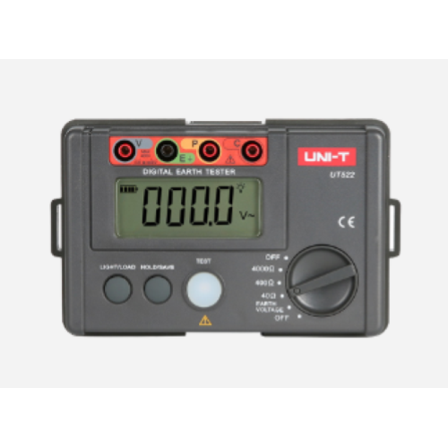 Misuratore della resistenza di terra Display LCD fino a 4000 conteggi Misurazione della resistenza di terra fino a 4000O Misurazione della tensione di terra AC fino a 400V Memorizzazione dei dati Spegnimento automatUT522 UNI-T - Digital Earth Tester 4000?