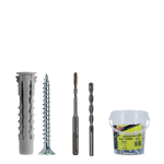 Bucket con tasselli NCV 6x30 viti TSP 4,5x40 punta  HM-SU + punta SDS plus