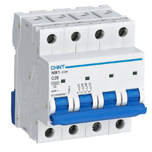 Interruttore magnetotermico 4P 25A 10kA Curva C CHINT NB1-63/C25-4P-10