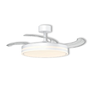 Ventilatore da soffitto a pale retrattili con luce ø106 30w 4500lm 3cct 