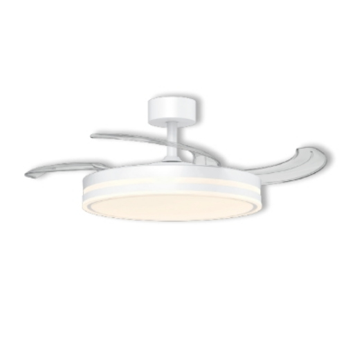 Ventilatore da soffitto a pale retrattili con luce ø106 30w 4500lm 3cct 