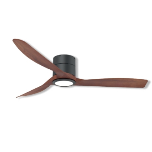 Ventilatore da soffitto con luce ø132 18w 3000lm 3cct nero\legnoscuro