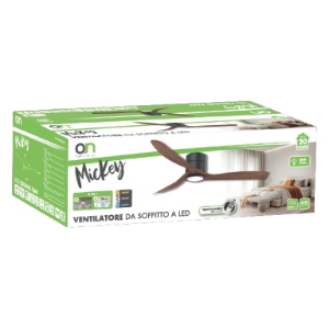 Ventilatore da soffitto con luce ø132 18w 3000lm 3cct nero\legnoscuro