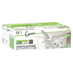 Ventilatore da soffitto con luce ø106 24w 3260lm 3cct bianco