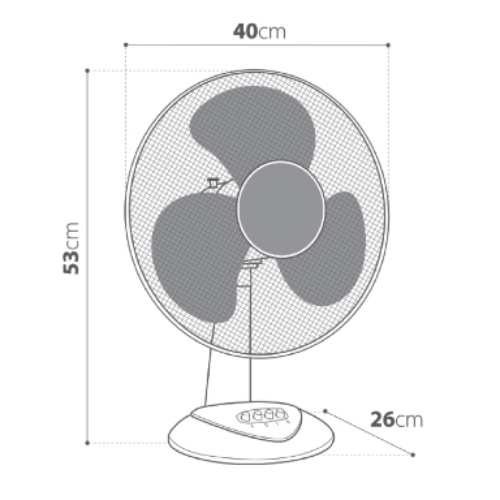 VENTILATORE TAVOLO PALA 40CM