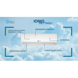 Condizionatore Diloc Ionio 12000 Btu D.IONIO12000 R-32 Wi-Fi Integrato Classe energetica di riscaldamento: A+++ Classe energetica di raffreddamento: A++