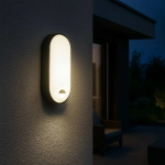 Plafoniera / Applique LED 15W OVALE con sensore PIR - 1550LM CCT -Selezionabile 3000-4200-6500 Luce Calda Naturale Fredda Cover Bianco/Nero IP65 Da interno o Esterno 
