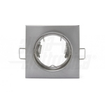 GHIERA SUPPORTO LAMPADA LED SILVER SATINATO QUADRATO LUCIDO