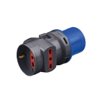 ADATTATORE SPINA INDUSTRIALE SP 2P+T CEE / 2 PRESE BIPASSO + 1 TRIVALENTE  P40 SCHUKO