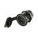 Doppia presa usb da pannello Caricatore con due uscite, USB tipo "A" e USB tipo "C" 5Vdc 3A Max. - Ingresso 9-36V