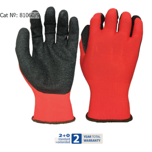 Guanti di Protezione uso Industriale POLYESTER GLOVES COATED WITH LATEX SIZE 9